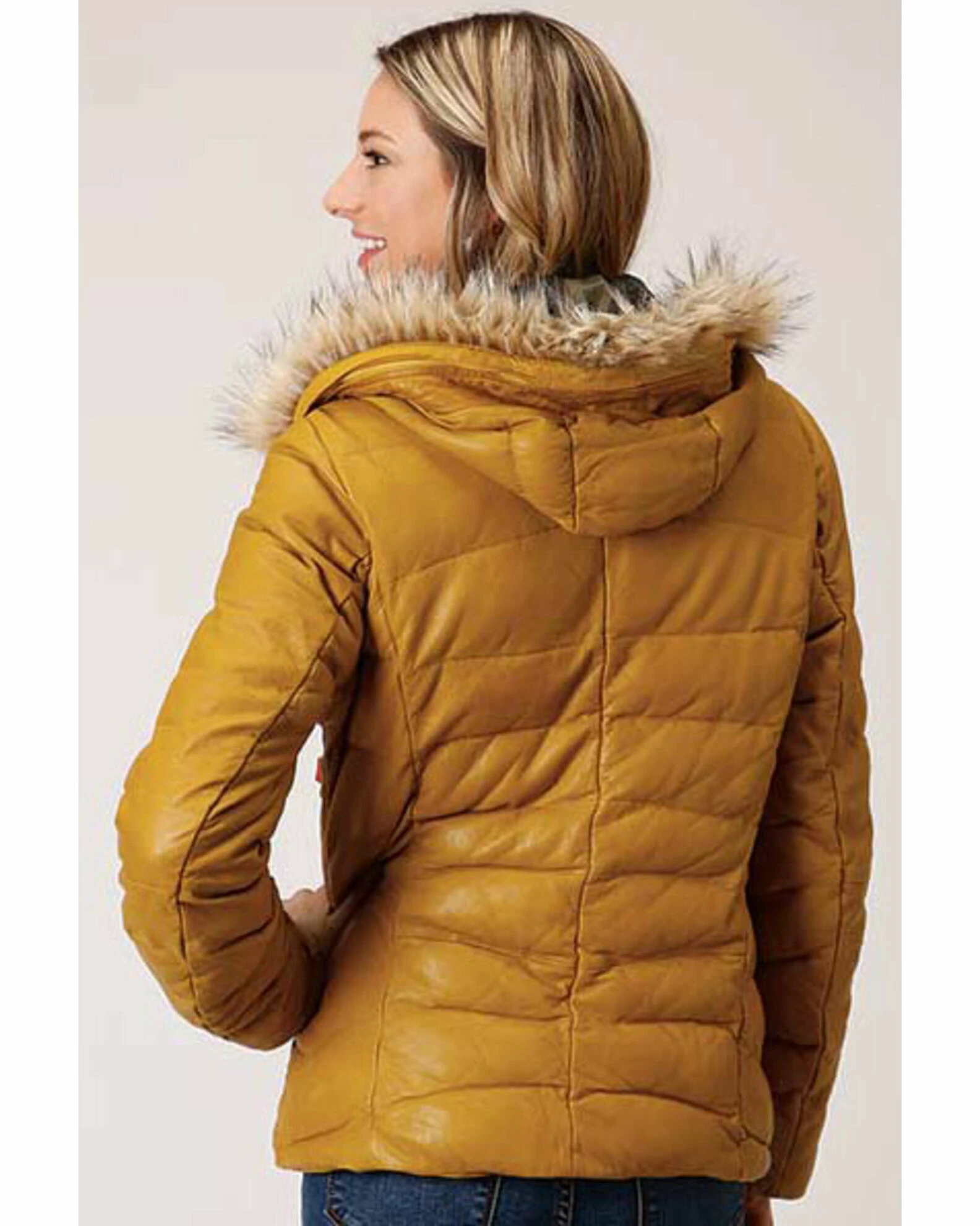 Roper Stetson Women's Gold Yellow Quilted Jacket 4 Roper Stetson Women's Gold Yellow Quilted Jacket - Image 2