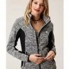 Roper Women's Grey Bonded Fleece Zip Jacket 1 Roper Women's Grey Bonded Fleece Zip Jacket -Roper Shop 2000326899 020 P1