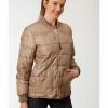 Roper Women's Brown Poly Window Pane Quilted Jacket  -Roper Shop 2000326904 200 P1