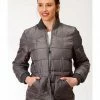 Roper Women's Grey Poly Quilted Jacket 2 Roper Women's Grey Poly Quilted Jacket -Roper Shop 2000326905 020 P1