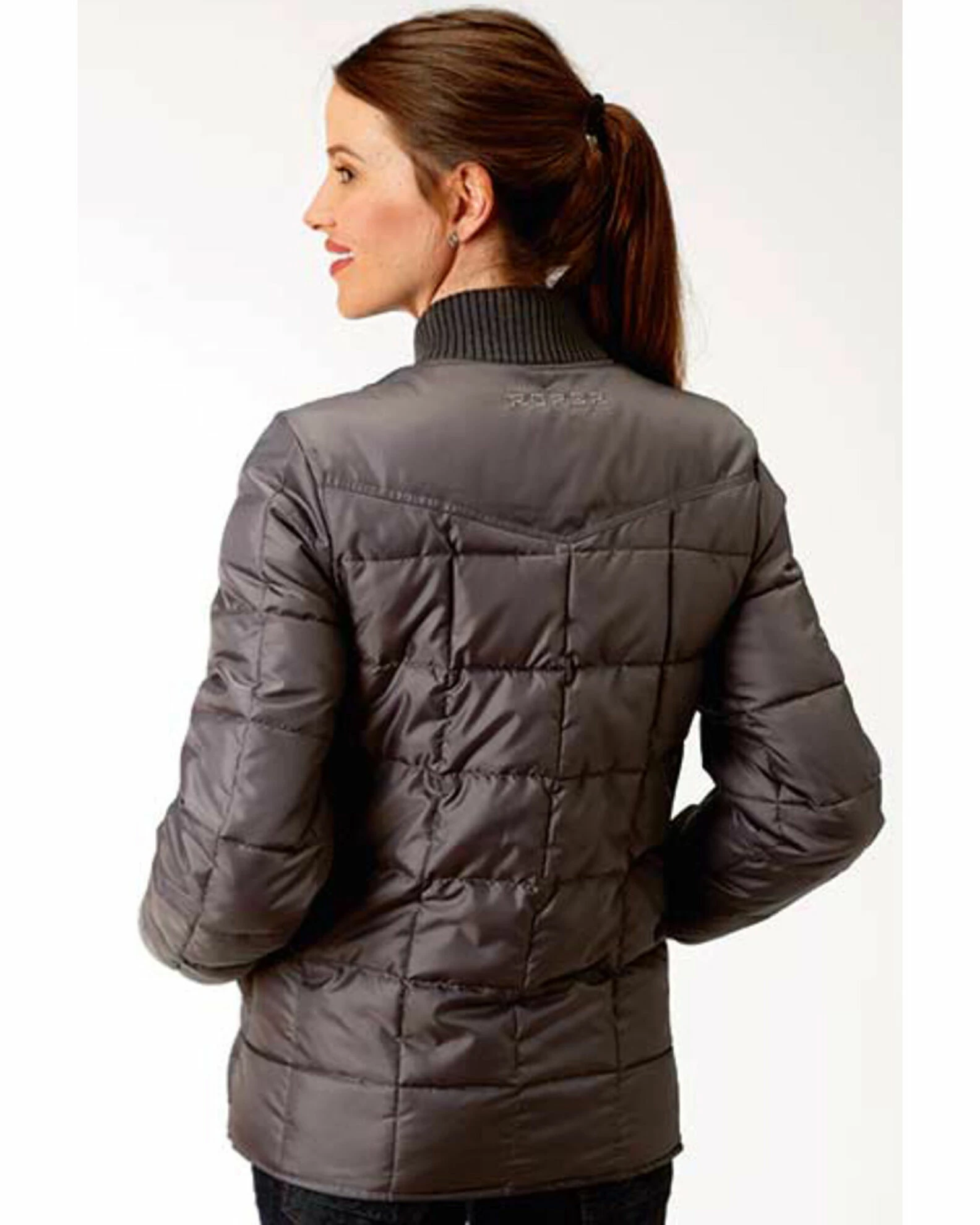 Roper Women's Grey Poly Quilted Jacket 4 Roper Women's Grey Poly Quilted Jacket - Image 2