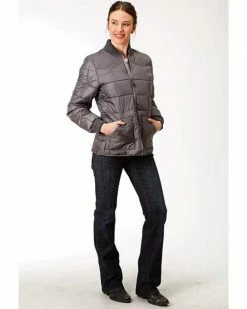 Roper Women's Grey Poly Quilted Jacket 8 Roper Women's Grey Poly Quilted Jacket -Roper Shop 2000326905 020 P3