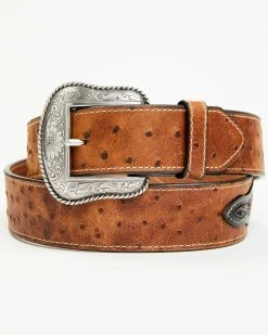 Roper Men's Ostrich Print Western Belt Tan