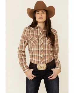 Roper Women's Multi Plaid Embroidered Yoke Long Sleeve Snap Western Core Shirt  -Roper Shop 2000332662 900 P1 1