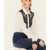Roper Studio West Women's White Embroidered Yoke Long Sleeve Snap Western Core Shirt 2 Roper Studio West Women's White Embroidered Yoke Long Sleeve Snap Western Core Shirt -Roper Shop 2000332666 100 P1