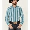 Roper Men's Aqua Ombre Dobby Stripe Long Sleeve Snap Western Shirt Blue 1 Roper Men's Aqua Ombre Dobby Stripe Long Sleeve Snap Western Shirt Blue -Roper Shop 2000335575 400 P1