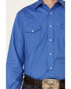 Roper Men's Classic Long Sleeve Snap Western Shirt Blue 10 Roper Men's Classic Long Sleeve Snap Western Shirt Blue -Roper Shop 2000335577 400 P3