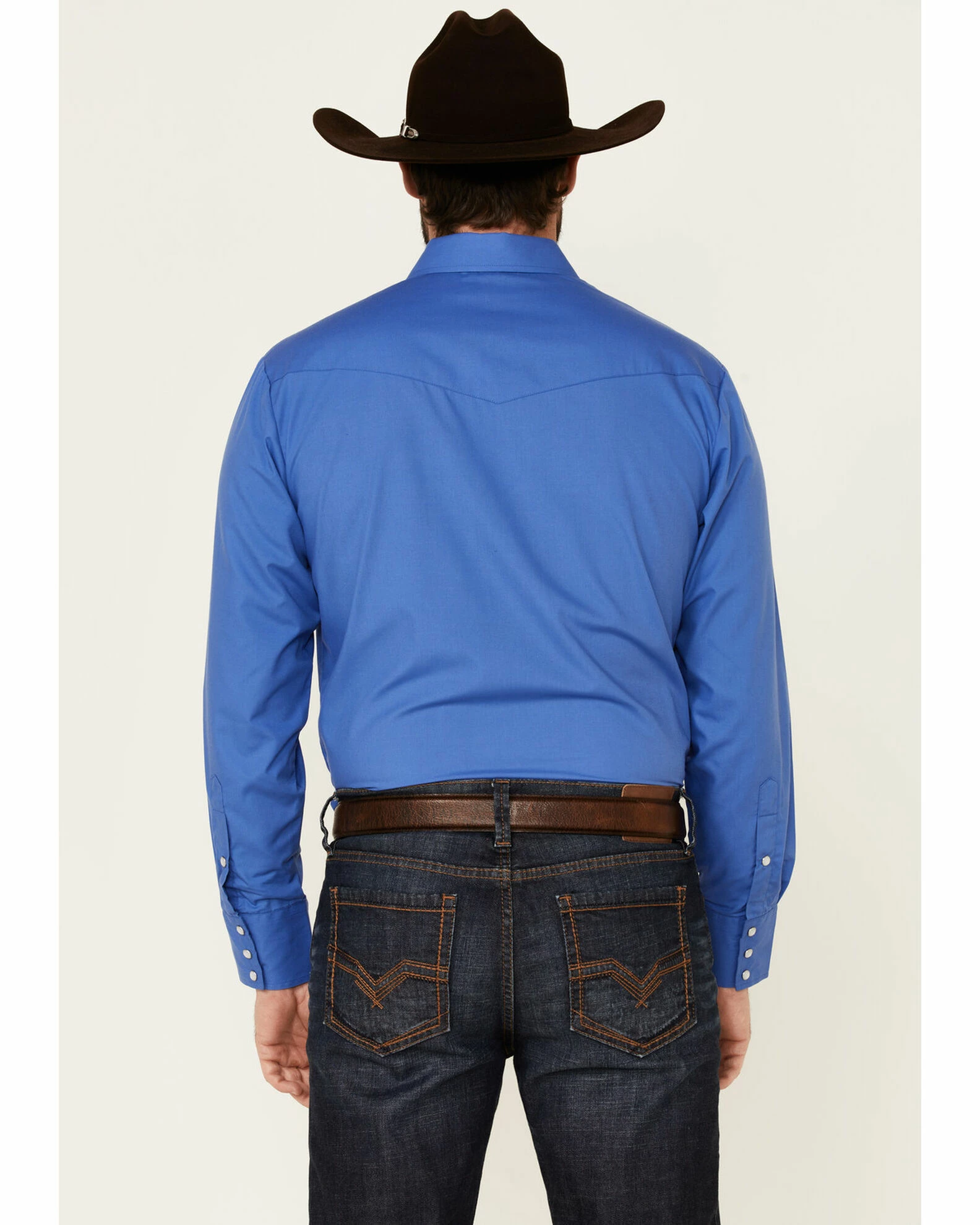 Roper Men's Classic Long Sleeve Snap Western Shirt Blue 6 Roper Men's Classic Long Sleeve Snap Western Shirt Blue - Image 4