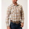 Roper Men's Classic Light Brown Plaid Long Sleeve Snap Western Shirt Lt Brown 1 Roper Men's Classic Light Brown Plaid Long Sleeve Snap Western Shirt Lt Brown -Roper Shop 2000335581 281 P1