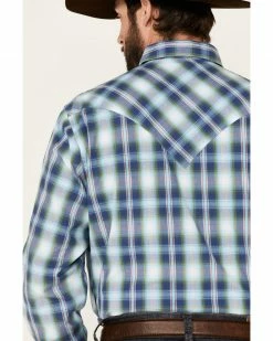 Roper West Made Men's Dobby Plaid Long Sleeve Snap Western Shirt Blue 12 Roper West Made Men's Dobby Plaid Long Sleeve Snap Western Shirt Blue -Roper Shop 2000336410 400 P5