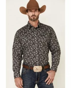 Roper West Made Men's Grey Dapple Paisley Print Long Sleeve Snap Western Shirt Black 13 Roper West Made Men's Grey Dapple Paisley Print Long Sleeve Snap Western Shirt Black -Roper Shop 2000336413 001 P1 1