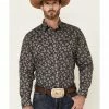 Roper West Made Men's Grey Dapple Paisley Print Long Sleeve Snap Western Shirt Black 2 Roper West Made Men's Grey Dapple Paisley Print Long Sleeve Snap Western Shirt Black -Roper Shop 2000336413 001 P1