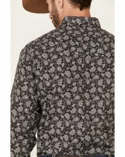 Roper West Made Men's Grey Dapple Paisley Print Long Sleeve Snap Western Shirt Black 11 Roper West Made Men's Grey Dapple Paisley Print Long Sleeve Snap Western Shirt Black -Roper Shop 2000336413 001 P4