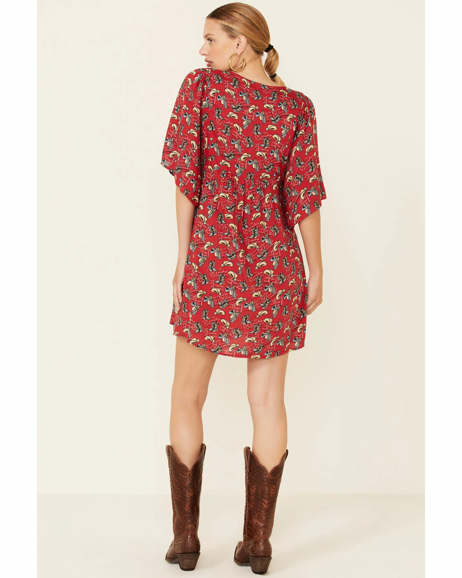 Roper Women's Red Boot Print Dress 6 Roper Women's Red Boot Print Dress - Image 4