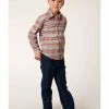 Roper Boys' Southwestern Print Long Sleeve Western Shirt Grey 1 Roper Boys' Southwestern Print Long Sleeve Western Shirt Grey -Roper Shop 2000339533 020 P1