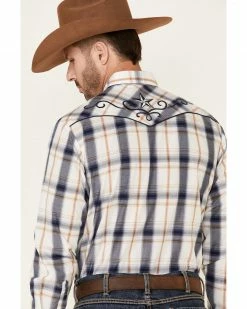 Roper Men's Classic Large Plaid Star Embroidered Long Sleeve Snap Western Shirt Navy 12 Roper Men's Classic Large Plaid Star Embroidered Long Sleeve Snap Western Shirt Navy -Roper Shop 2000340628 410 P5