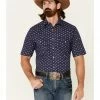Roper Men's Floral Print Short Sleeve Snap Western Shirt  Navy -Roper Shop 2000340634 410 P1