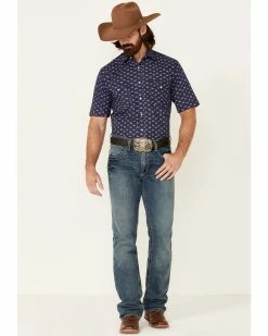 Roper Men's Floral Print Short Sleeve Snap Western Shirt Navy 8 Roper Men's Floral Print Short Sleeve Snap Western Shirt Navy -Roper Shop 2000340634 410 P2