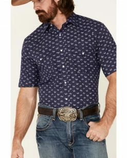 Roper Men's Floral Print Short Sleeve Snap Western Shirt Navy 9 Roper Men's Floral Print Short Sleeve Snap Western Shirt Navy -Roper Shop 2000340634 410 P3