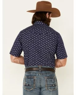 Roper Men's Floral Print Short Sleeve Snap Western Shirt Navy 10 Roper Men's Floral Print Short Sleeve Snap Western Shirt Navy -Roper Shop 2000340634 410 P4