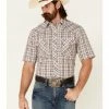 Roper Men's White Classic Small Plaid Short Sleeve Button-Down Western Shirt 1 Roper Men's White Classic Small Plaid Short Sleeve Button-Down Western Shirt -Roper Shop 2000340638 100 P1