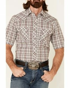 Roper Men's White Classic Small Plaid Short Sleeve Button-Down Western Shirt 9 Roper Men's White Classic Small Plaid Short Sleeve Button-Down Western Shirt -Roper Shop 2000340638 100 P3