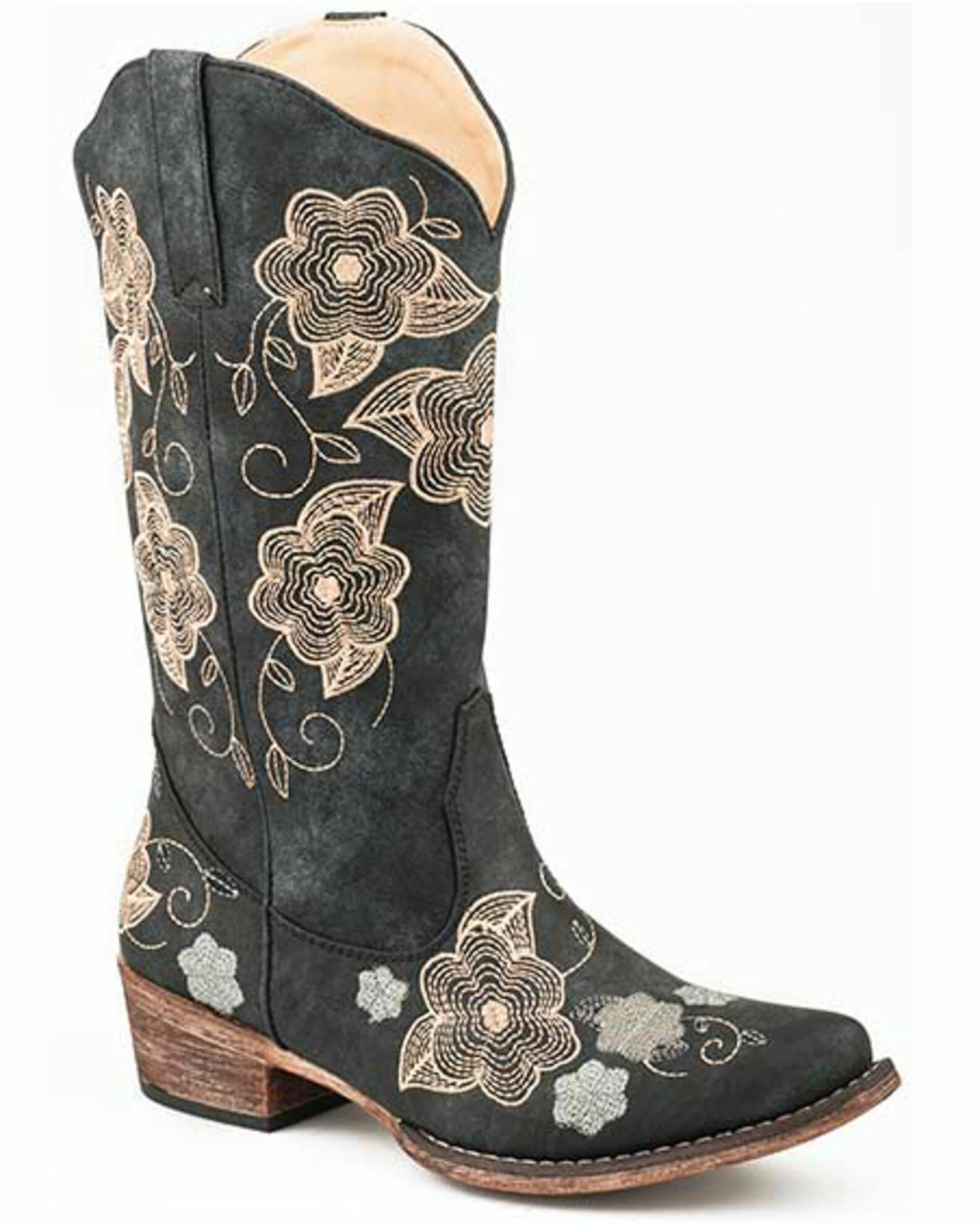 Roper Women's Riley Flowers Western Boots - Snip Toe 3 Roper Women's Riley Flowers Western Boots - Snip Toe