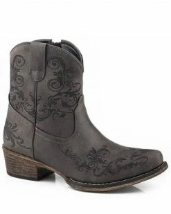 Roper Women's Short Stuff Fashion Booties - Snip Toe Grey