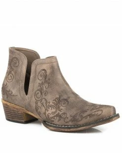 Roper Women's Ava Fashion Booties - Snip Toe Brown