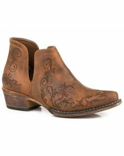 Roper Women's Brown Ava Fashion Booties - Snip Toe