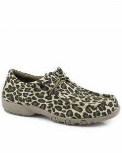 Roper Women's Chillin' Leopard Casual Shoes - Moc Toe Tan