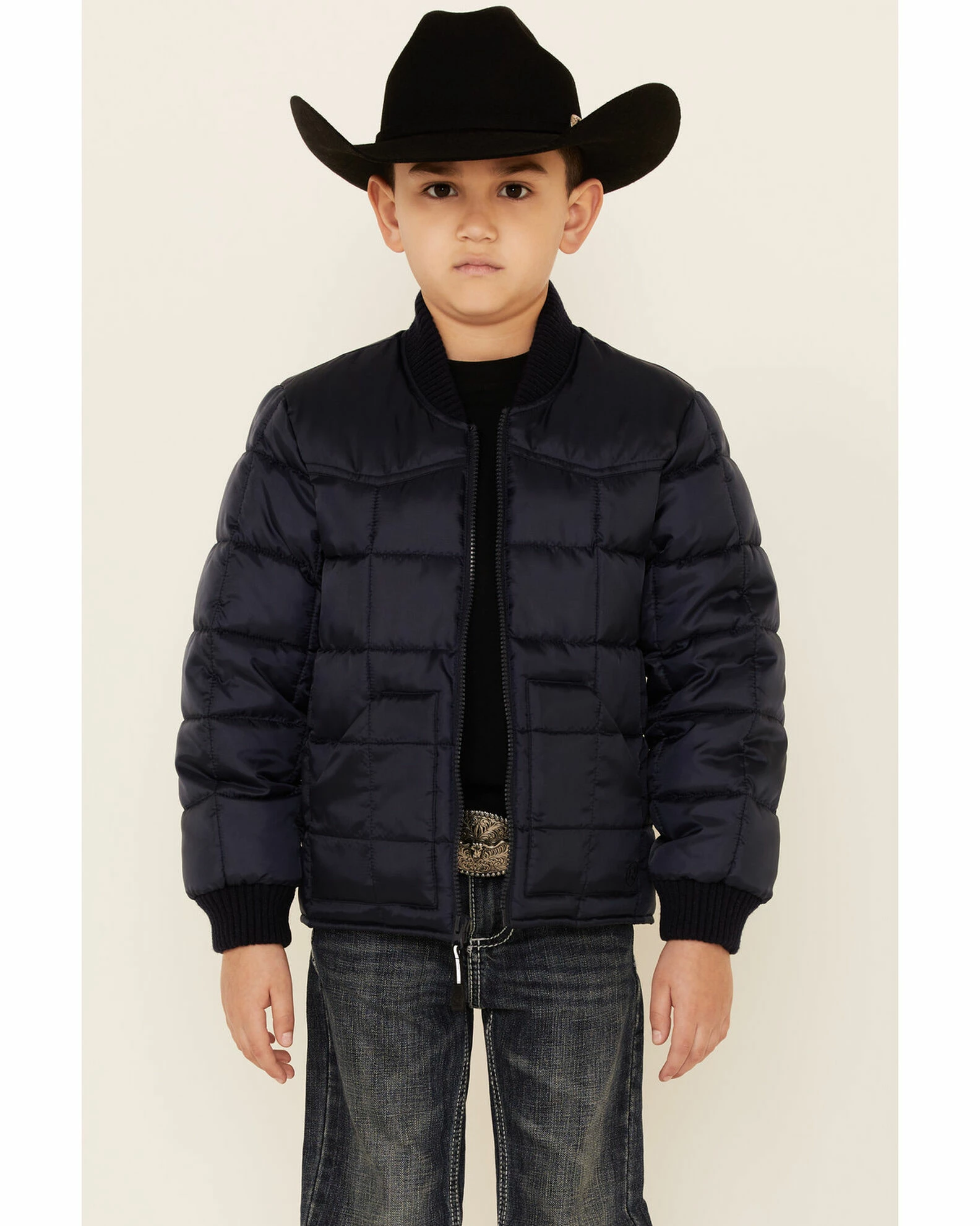 Roper Boys' Price Point Navy Poly Fill Zip-Front Jacket 3 Roper Boys' Price Point Navy Poly Fill Zip-Front Jacket