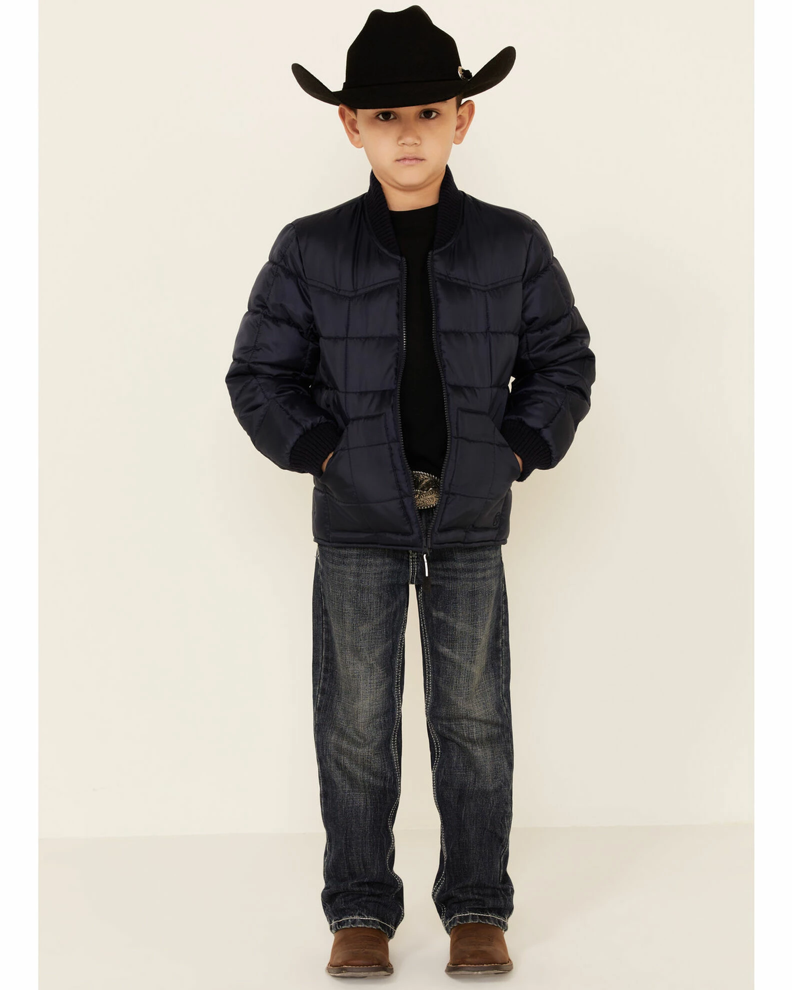 Roper Boys' Price Point Navy Poly Fill Zip-Front Jacket 4 Roper Boys' Price Point Navy Poly Fill Zip-Front Jacket - Image 2