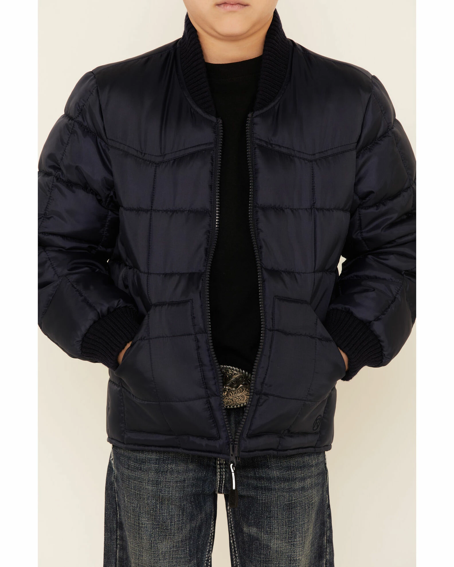 Roper Boys' Price Point Navy Poly Fill Zip-Front Jacket 5 Roper Boys' Price Point Navy Poly Fill Zip-Front Jacket - Image 3