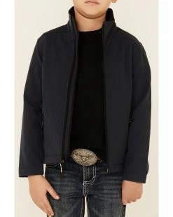 Roper Boys' Textured Hi Tech Fleece Zip-Front Softshell Jacket  Blue -Roper Shop 2000343513 400 P3