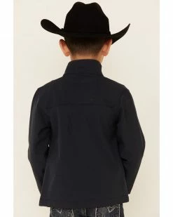 Roper Boys' Textured Hi Tech Fleece Zip-Front Softshell Jacket  Blue -Roper Shop 2000343513 400 P4