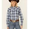 Roper Women's Ombre Plaid Long Sleeve Snap Western Core Shirt 2 Roper Women's Ombre Plaid Long Sleeve Snap Western Core Shirt -Roper Shop 2000346284 400 P1
