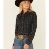 Roper Women's Brown & Teal Plaid Piped Long Sleeve Snap Western Core Shirt 1 Roper Women's Brown & Teal Plaid Piped Long Sleeve Snap Western Core Shirt -Roper Shop 2000346288 200 P1