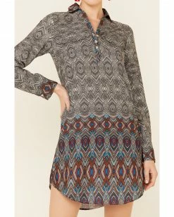 Roper Women's Southwestern Border Print Dress Black 9 Roper Women's Southwestern Border Print Dress Black -Roper Shop 2000346301 001 P3