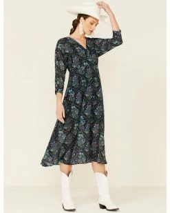 Roper Women's Studio West Victorian Garden Floral Print Surplice Dress Navy 11 Roper Women's Studio West Victorian Garden Floral Print Surplice Dress Navy -Roper Shop 2000346306 410 P1 1