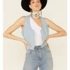 Roper Women's Cotton Open Front Denim Vest Light Blue 1 Roper Women's Cotton Open Front Denim Vest Light Blue -Roper Shop 2000346307 450 P1