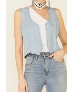 Roper Women's Cotton Open Front Denim Vest Light Blue 9 Roper Women's Cotton Open Front Denim Vest Light Blue -Roper Shop 2000346307 450 P3
