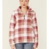 Roper Women's Pink Buffalo Plaid Polar Fleece Pullover 2 Roper Women's Pink Buffalo Plaid Polar Fleece Pullover -Roper Shop 2000346310 650 P1