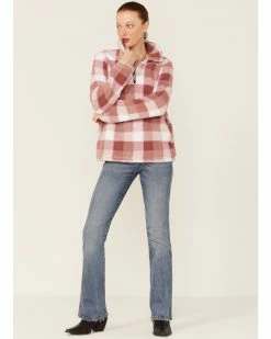 Roper Women's Pink Buffalo Plaid Polar Fleece Pullover 9 Roper Women's Pink Buffalo Plaid Polar Fleece Pullover -Roper Shop 2000346310 650 P4