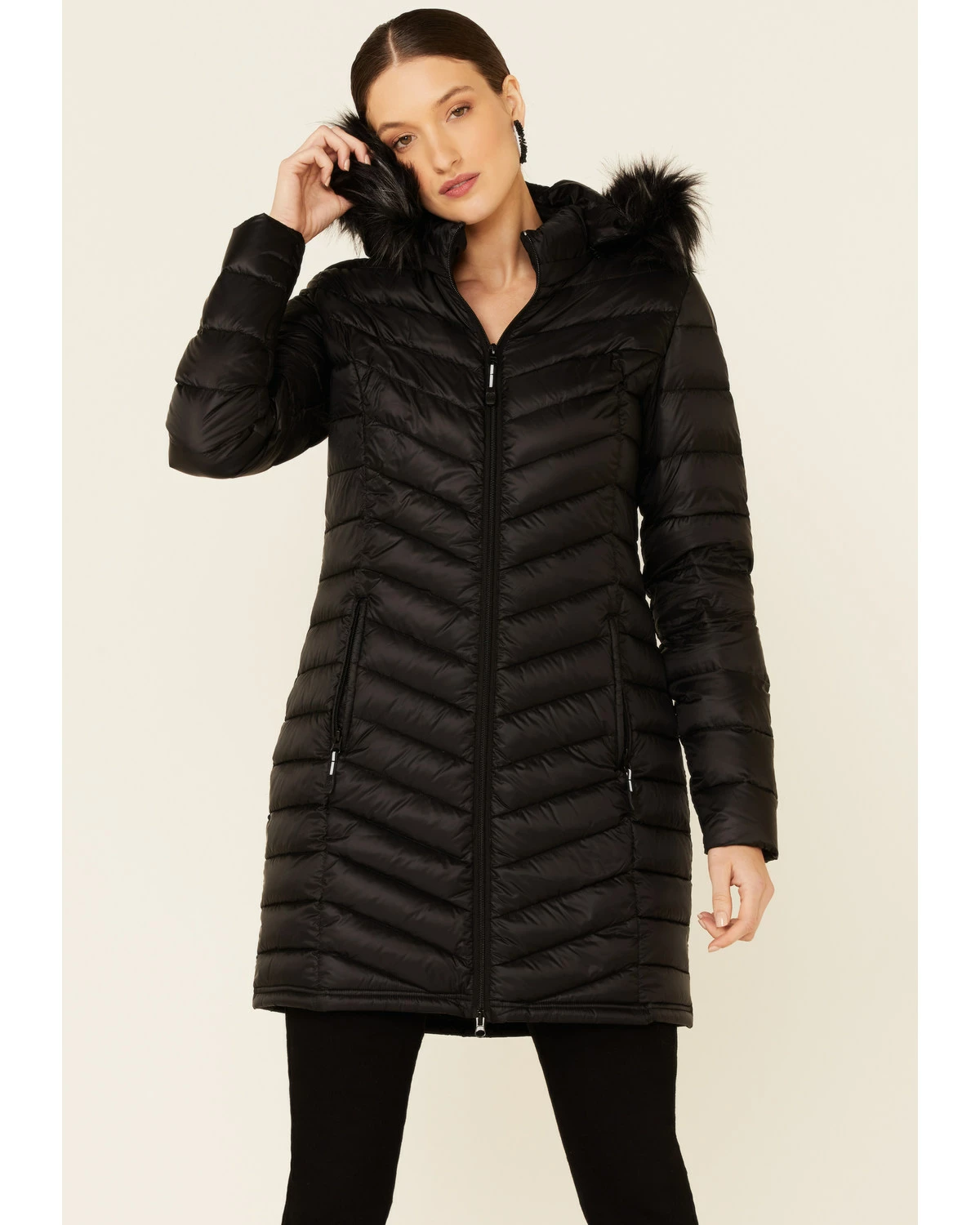 Roper Women's Black Parachute Down-Fill Zip-Front Hooded Coat 5 Roper Women's Black Parachute Down-Fill Zip-Front Hooded Coat - Image 5