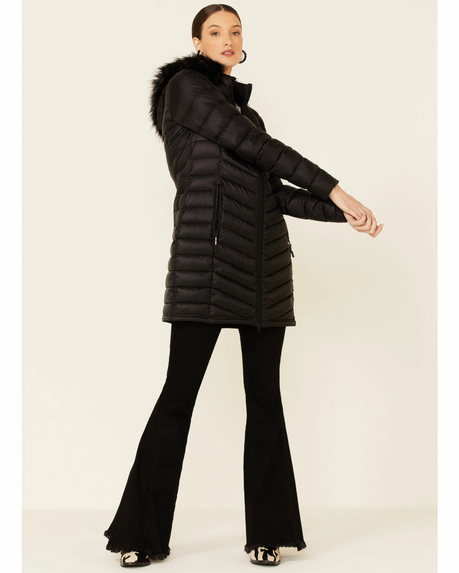 Roper Women's Black Parachute Down-Fill Zip-Front Hooded Coat 2 Roper Women's Black Parachute Down-Fill Zip-Front Hooded Coat - Image 2