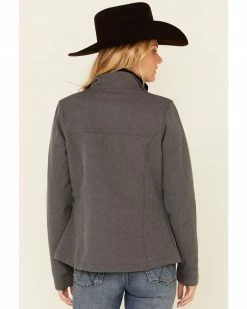 Roper Women's Heather Grey Fleece Zip-Front Softshell Jacket  -Roper Shop 2000346314 020 P4