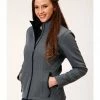 Roper Women's Grey Softshell Fleece Lined Jacket - PLUS -Roper Shop 2000346315 020 P1
