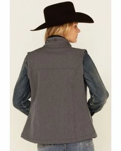 Roper Women's Heather Grey Fleece Zip-Front Softshell Vest 10 Roper Women's Heather Grey Fleece Zip-Front Softshell Vest -Roper Shop 2000346316 020 P4