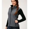 Roper Women's Grey Softshell Fleece Lined Vest - Plus 1 Roper Women's Grey Softshell Fleece Lined Vest - Plus -Roper Shop 2000346317 020 P1